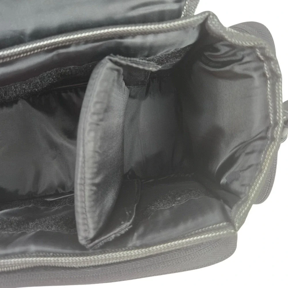 Vtg 90s Eddie Bauer Camera Shoulder Bag Black/Gray Nylon Lg 14x7x7 w Pockets